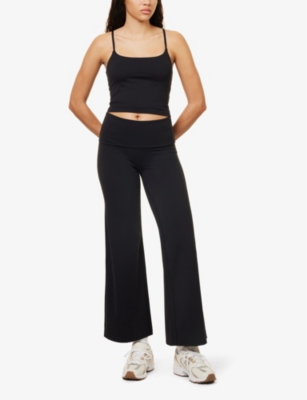 We Are Tala Womens Shadow Black Dayflex Sleeveless Stretch-recycled Nylon Top In Shadow Black