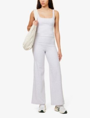 We Are Tala Womens Grey Marl Dayflex Wide-leg Stretch-recycled Nylon Trousers In Grey Marl