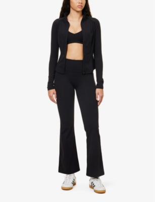 We Are Tala Womens Shadow Black Dayflex Wide-leg Stretch-recycled Nylon Trousers In Shadow Black