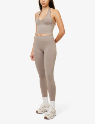 Shop We Are Tala Omens Pebble Marl Sculpt Seamless High-rise Stretch-recycled Polyamide And Polyester Leggings