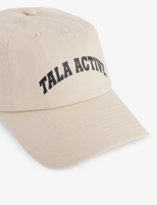 We Are Tala Womens Neutral Tala Active Brand-print Recycled-cotton Baseball Cap In Neutral