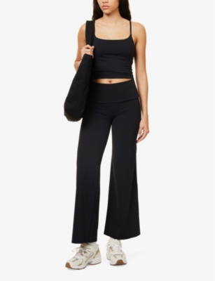 We Are Tala Womens Black Dayflex Slim-fit Stretch-recycled Nylon Trousers In Black