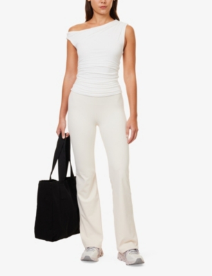 Shop We Are Tala Omens White 365 Ruched Stretch-woven Top