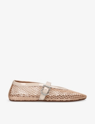 AZZEDINE ALAIA: Ballerina cut-out faux-leather ballet flats