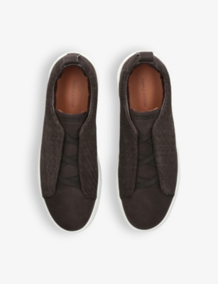 ZEGNA: Pelletessuta woven leather low-top trainers