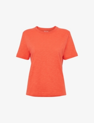 Shop Whistles Women's Coral Emily Round-neck Cotton T-shirt