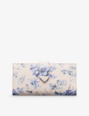 PRADA: Floral-print branded leather wallet