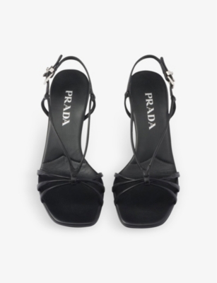 PRADA: Square-toe strap leather sandals