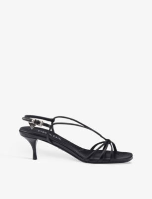PRADA: Square-toe strap leather sandals