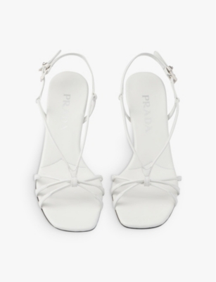 PRADA: Square-toe strap leather sandals