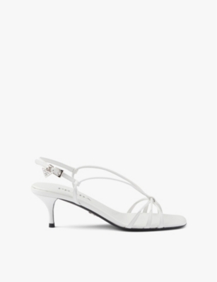 PRADA: Square-toe strap leather sandals