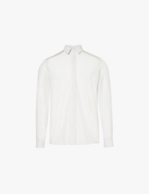 VALENTINO: Slim-fit long-sleeve silk shirt