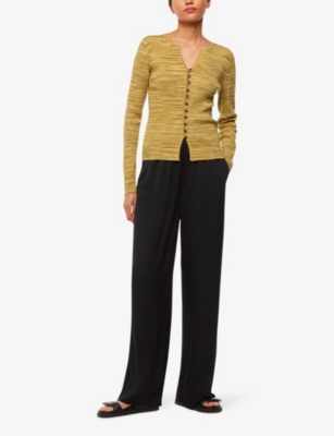 WHISTLES: Spacedye V-neck knitted cardigan