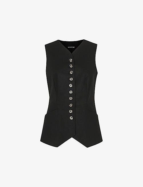 WHISTLES: Lindsey V-neck linen and cotton waistcoat