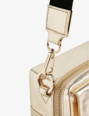 Shop Whistles Women's Gold Bibi Metallic-leather Cross-body Bag