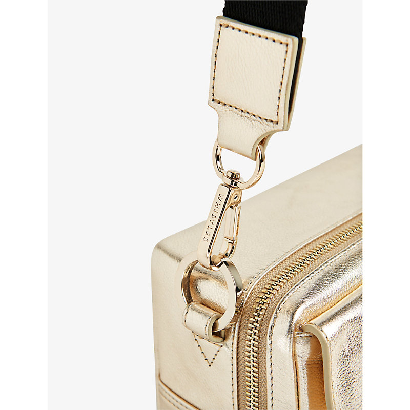 Shop Whistles Women's Gold Bibi Metallic-leather Cross-body Bag
