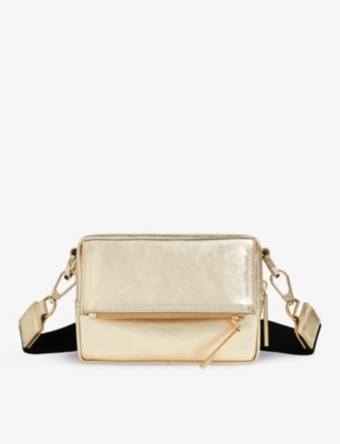 Shop Whistles Women's Gold Bibi Metallic-leather Cross-body Bag