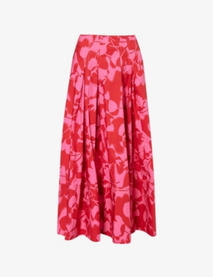 ME AND EM: Floral-print cotton maxi skirt