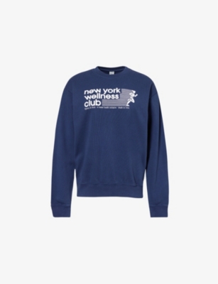 SPORTY & RICH: Wellness Club logo-print cotton-jersey sweatshirt