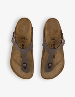 Birkenstock Womens Brown Moca Branded-hardware Faux-leather Thong Sandals In Brown Moca