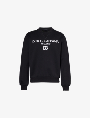 DOLCE & GABBANA: Milano brand-print cotton-jersey sweatshirt
