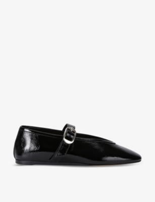 Le Monde Beryl Women's Black Stella Pointed-vamp Patent-leather Mary-jane Flats