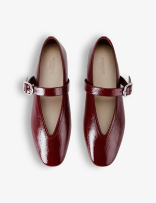 LE MONDE BERYL WOMENS RED STELLA POINTED-VAMP PATENT-LEATHER MARY-JANE FLATS EUR 37.5 / 4.5 UK 