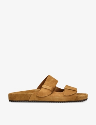 Shop Ancient Greek Sandals Mens Camel/oth Diogenis Double-strap Suede Sandals