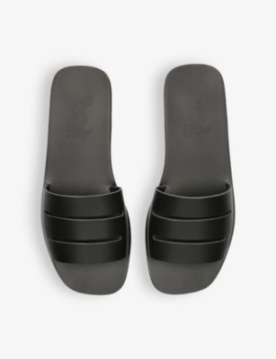 Shop Ancient Greek Sandals Men's Black Thiseas Cut-out Strap Leather Sandals