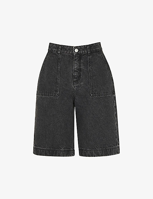 WHISTLES: Raya patch-pocket denim shorts