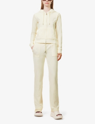 Juicy Couture Womens Sugar Swizzle Robertson Logo-embroidered Stretch-cotton Hoody In Sugar Swizzle