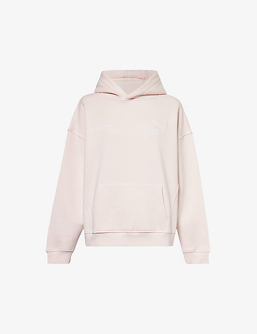 SISTERS & SEEKERS: Oversized brand-embroidered cotton-blend hoody