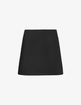 Shop Reformation Women's Black Veranda Mid-rise Linen Mini Skirt