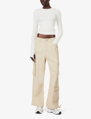 Sisters & Seekers Peep Slim-fit Stretch-cotton Top In White