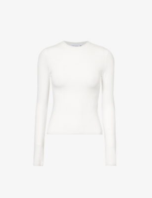 Sisters & Seekers Peep Slim-fit Stretch-cotton Top In White