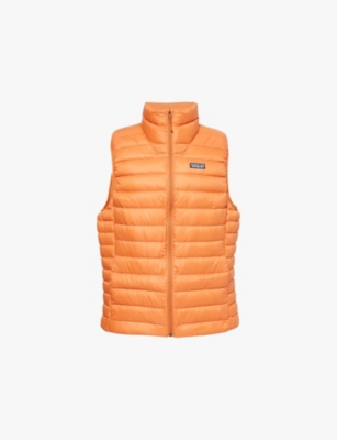 Patagonia Sleeveless Drawstring Down Jacket Coats Orange In Redtail Rust