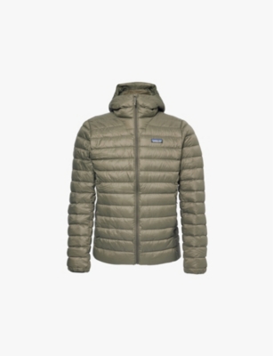 Patagonia Mens  Down Sweater Hooded Recycled-nylon Ripstop-down Jacket In Pine Needle Green