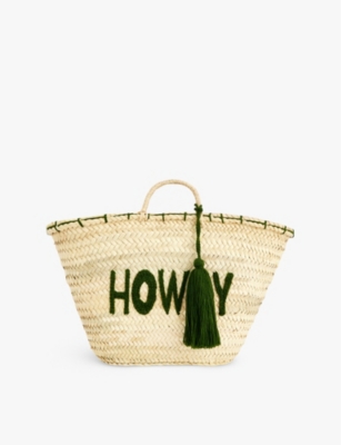 BOUTIQUE BONITA: Howdy palm-leaf tote bag