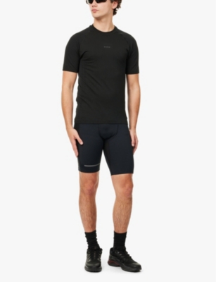 Bjorn Borg Mens Black Running Brand-print Stretch-recycled Polyester Shorts In Black