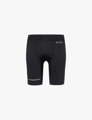 BJORN BORG: Running brand-print stretch-recycled polyester shorts