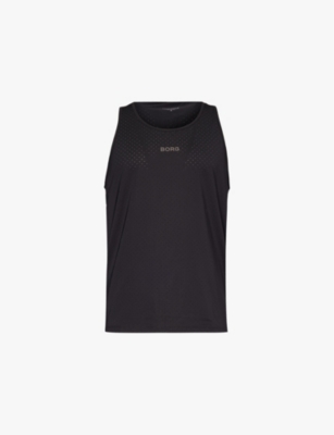 BJORN BORG: Running perforated stretch-recycled polyester top