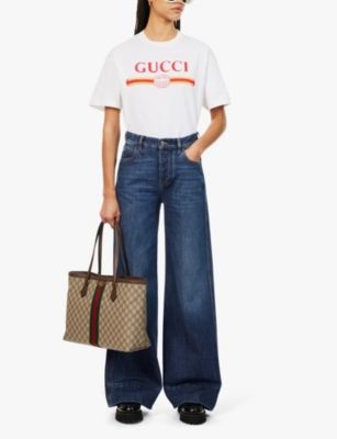 Gucci Womens Sunlight Mix Brand-print Relaxed-fit Cotton-jersey T-shirt In Sunlight Mix