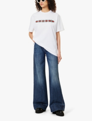 Gucci Printed Cotton Jersey T-shirt In White Mc