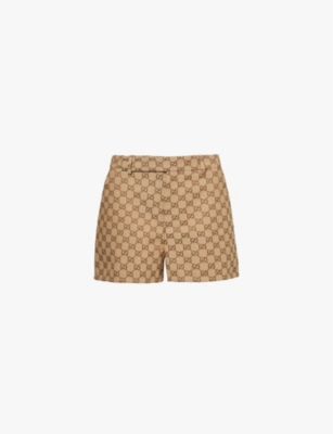 GUCCI: GG Canvas mid-rise cotton-blend shorts