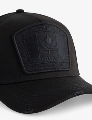 Dsquared2 Mens Nero/ Nero Canadian Flag-embroidered Cotton-canvas Baseball Cap In Black