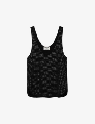 ZADIG&VOLTAIRE: Carys diamanté-embellished sleeveless silk top