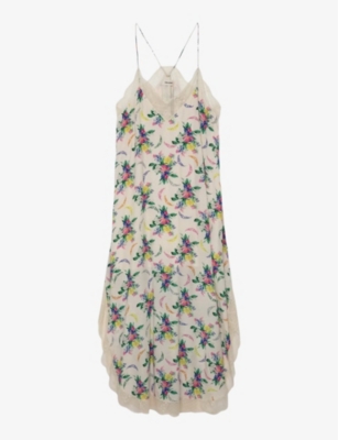 ZADIG&VOLTAIRE: Ristyl floral-print lace-embroidered woven midi dress
