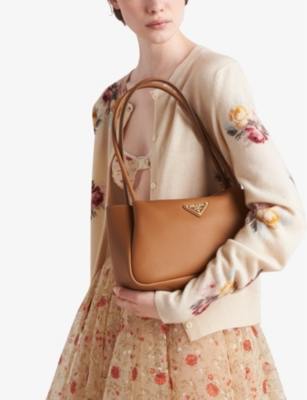 PRADA: Brand-plaque medium leather shoulder bag