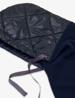 MAJE: Tie-neck wool and shell hooded poncho