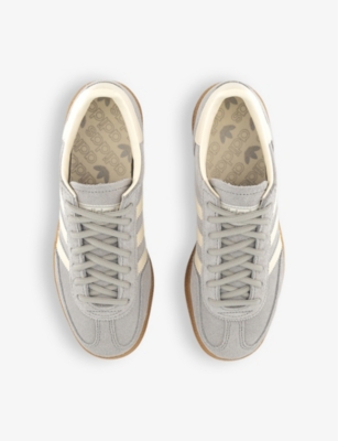 Adidas Originals Womens Grey Cream White White Handball Spezial Suede Low-top Trainers In Grey Cream White White